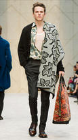Thumbnail for your product : Burberry Leaf Print Silk Cotton Artist Shirt