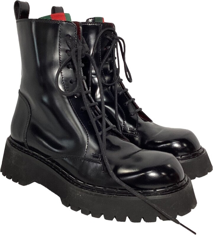 Gucci Women's Leather Thea Lug Sole Boot (Authentic Pre-Loved)