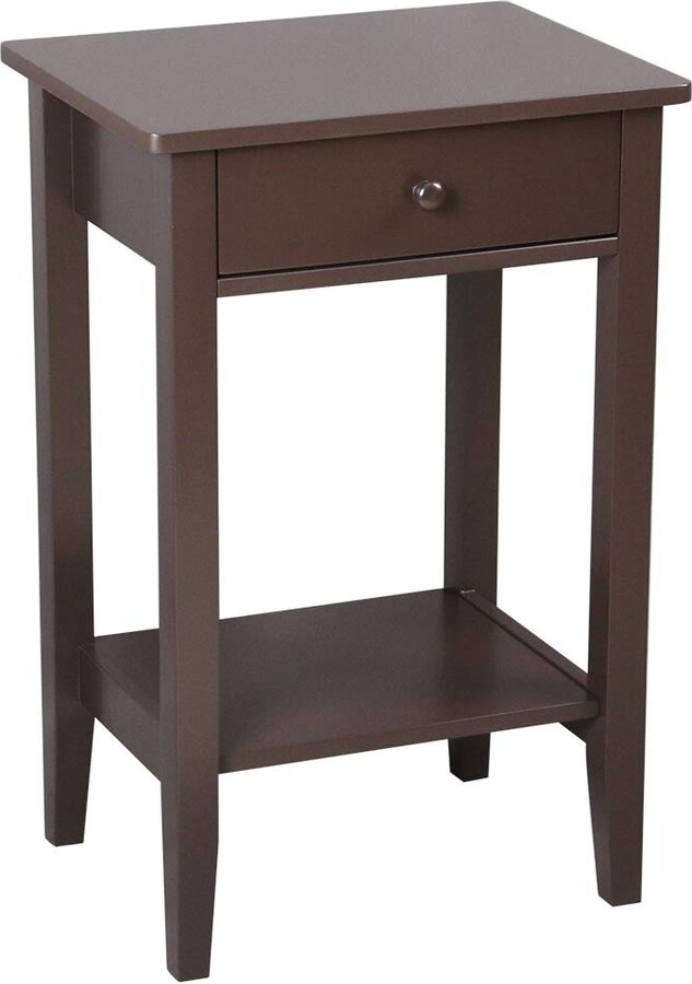 Howcool Wood Espresso Nightstand with Drawers, Tall Night Stands for