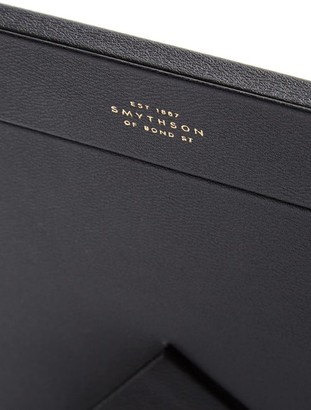 Smythson Grosvenor Leather Photo Frame - Black
