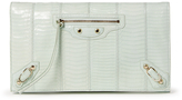 Thumbnail for your product : Balenciaga Snakeskin Classic Foldover Clutch