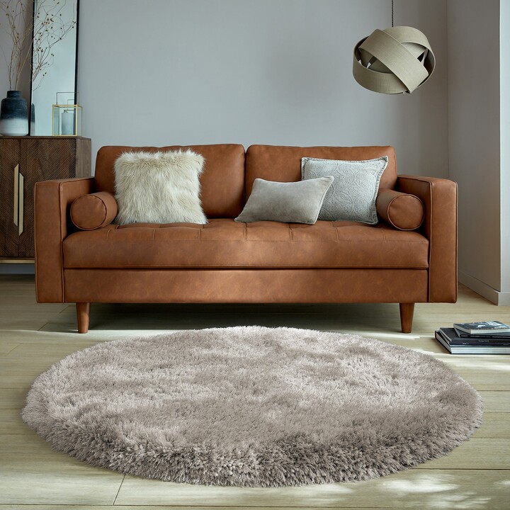 Dunelm Jewel Shaggy Circle Rug Mink Brown ShopStyle