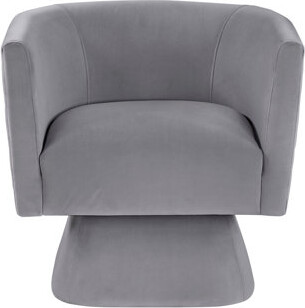 Everly Quinn 1Pc Swivel Chair Velvet Fabric Upholstery Solid Wood Diamond Pattern Stitched Back Comfort Chair Living Room Furniture