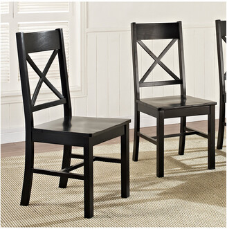 Hewson Set Of 2 Solid Wood X-Back Kitchen Dining Chairs