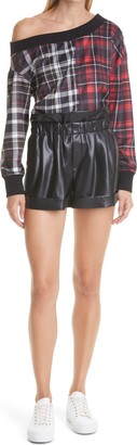 Alice + Olivia Reagan Faux Leather Paperbag Shorts