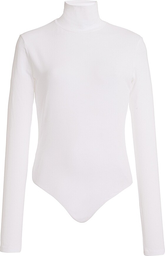 ANOTHER TOMORROW Women's Turtleneck Bodysuit - Black - Size Large