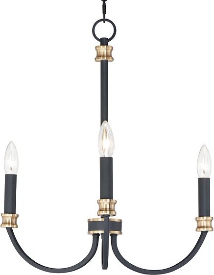 Maxim Lighting Charlton Chandelier in Black, Size: 3 light