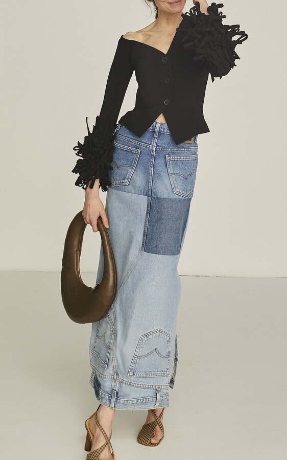 Mode Upcycled Denim Maxi Skirt ShopStyle