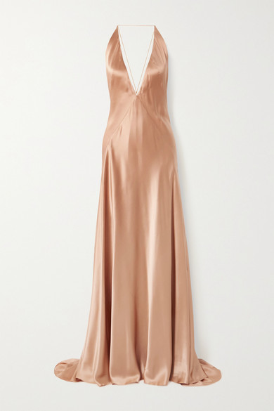 alice formal metallic satin dress