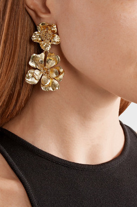 Oscar de la Renta Gold-plated Clip Earrings