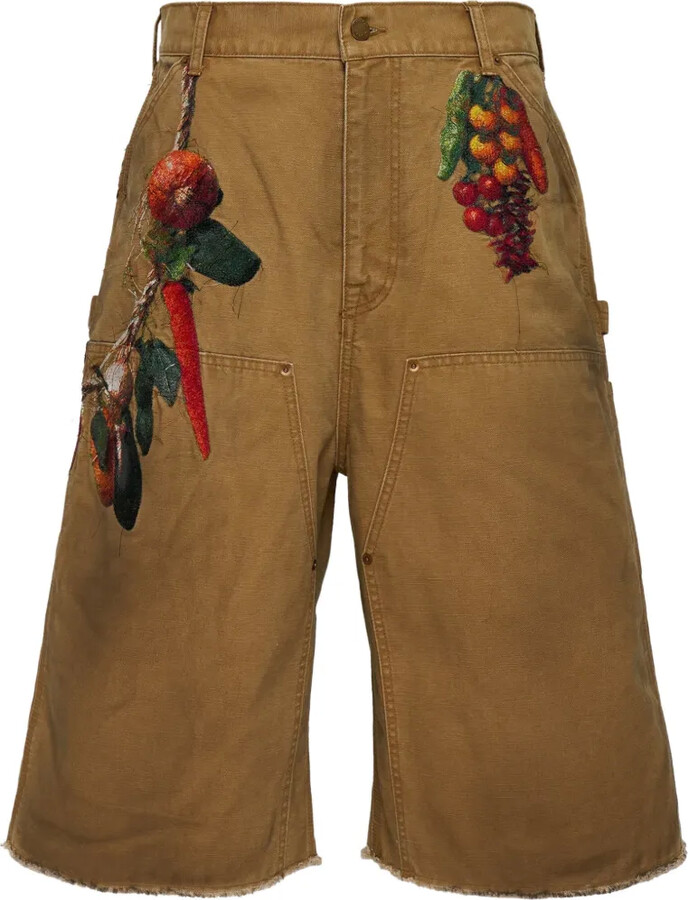 Doublet Embroidery Frayed Shorts