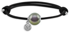 Majorica 12MM Grey Pearl & Leather Bracelet