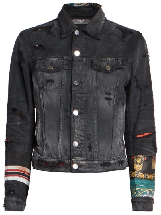 Amiri Patch Scarves Denim Trucker Jacket ShopStyle