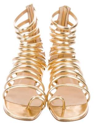 Christian Louboutin Metallic Leather Caged Sandals