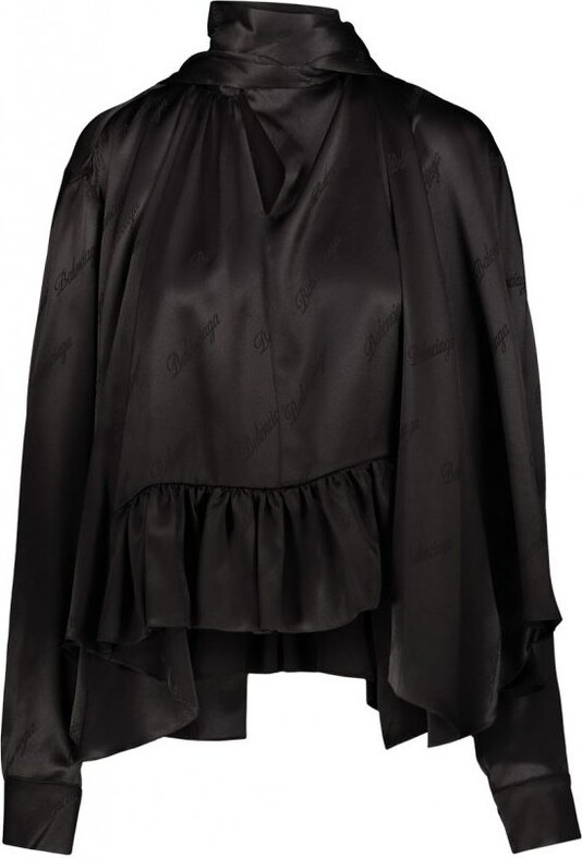 Balenciaga Logo Jacquard Blouse