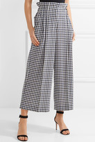 Thumbnail for your product : Sonia Rykiel Cropped Gingham Wool Wide-leg Pants - Black