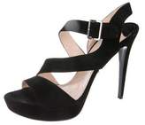 Thumbnail for your product : Prada Suede Ankle Strap Sandals