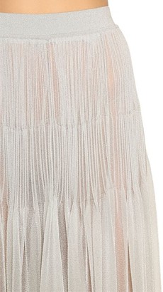 Missoni Ruffled Lamé Knit Maxi Skirt