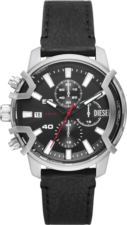 Diesel Watches Black Leather Band | ShopStyle