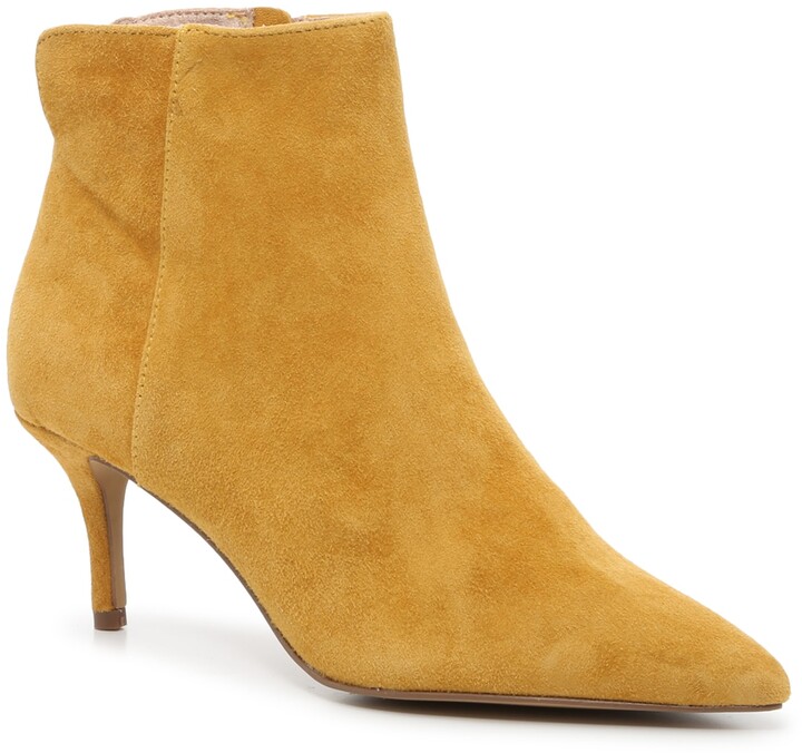 mustard suede booties