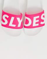 Thumbnail for your product : Pool' Slydes SLYDES logo pool sliders in neon pink