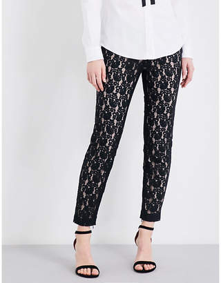 RED Valentino Tapered high-rise lace trousers
