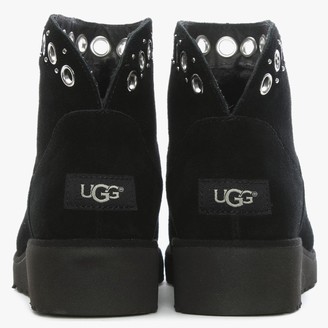 UGG Riley Black Suede Grommet Mini Boots