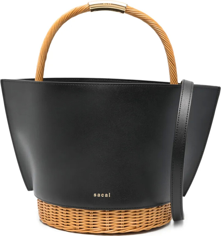 Sacai Woven Handle Bucket Bag