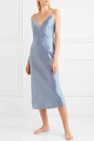 Thumbnail for your product : Issa Olivia von Halle Silk-satin Nightdress - Light blue