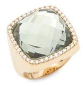 Thumbnail for your product : Roberto Coin Diamond, Prasiolite and 18K Rose Gold Double Square Ring