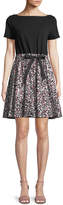 Thumbnail for your product : Kate Spade Wildflower Mixed-Media A-Line Dress