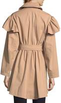 Thumbnail for your product : Rebecca Taylor Cotton-Faille Belted Trench Coat