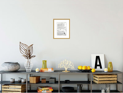 1000Museums Astronomical diagrams fol. 2r from the Codex Leicester by Leonardo da Vinci -Framed Giclee Print