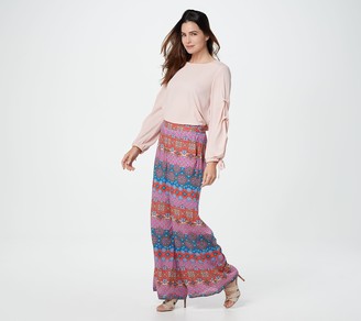 Tolani Collection Petite Printed Pull-On Woven Palazzo Pants