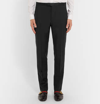 Gucci Black Slim-Fit Satin-Trimmed Mohair and Wool-Blend Tuxedo Trousers