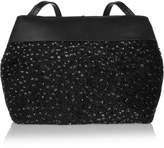 Thumbnail for your product : Kara Tie Leather-paneled Marled Shearling Shoulder Bag