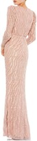 Thumbnail for your product : Mac Duggal Sequin Long Puff-Sleeve Column Gown