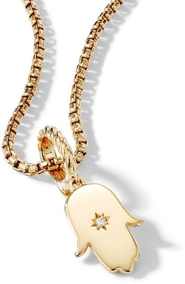 David Yurman 18kt yellow gold Amulets diamond Hamsa pendant