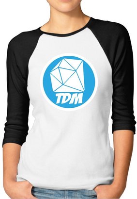 Hera-Boom Women's Minecraft Daniel Middleton DANTDM Logo 3/4 Sleeve Baseball Tee Shirts S (2 Colors)