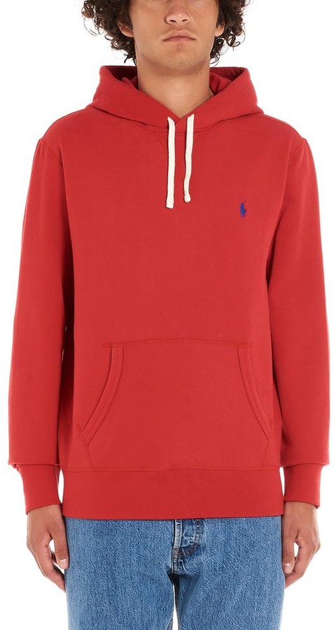 red polo fleece hoodie
