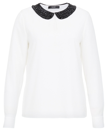Hallhuber Bubikragen-Bluse mit Ziersteinen - ShopStyle Button Down Shirts