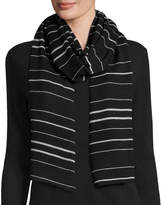Thumbnail for your product : Eileen Fisher Merino Jersey Striped Scarf, Black/Dark Pearl