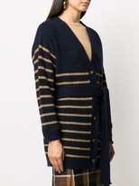 Thumbnail for your product : Twin-Set Metallic Stripe Belted Cardigan