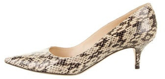 grey snakeskin pumps