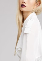 Thumbnail for your product : Forever 21 Draped Chiffon Jacket