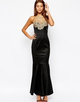 Thumbnail for your product : B.young Lipsy VIP Maxi Dress with Lace Applique Neck Detail