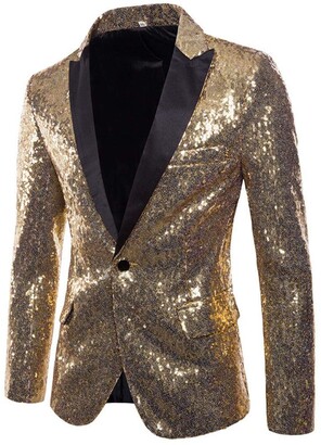Sabarry Men's Suit Stylish Sequins Paisley Slim Fit Suits Dinner Jacket Party Dress Coats Prom Tuxedo Blazer