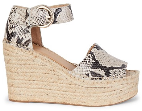 snakeskin espadrille sandals