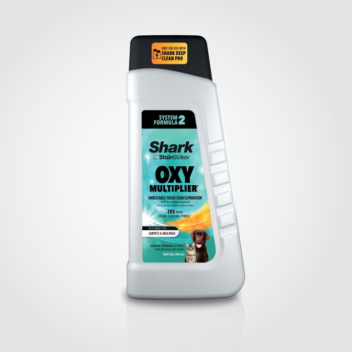Shark StainStriker OXY Multiplier Formula for Shark Upright & Portable Carpet Cleaners, formulated For Carpets, Upholstery & Area Rugs, 32oz, EXOX32