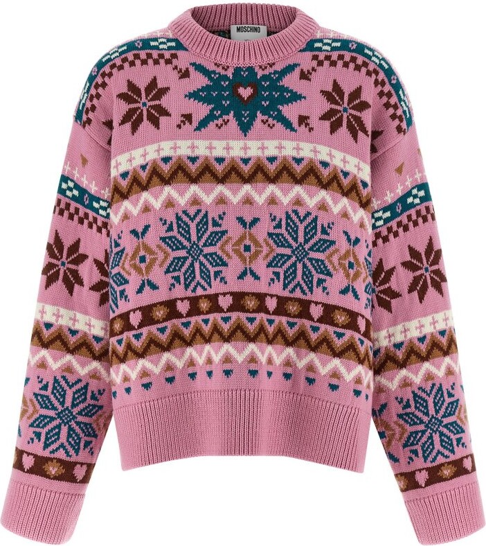 Moschino Snowflake Fairisle Crewneck Jumper